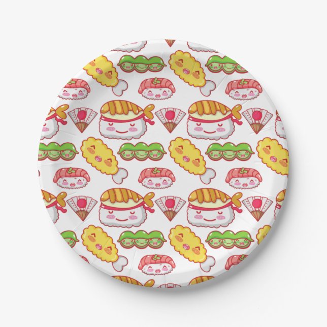 Sushi Pink Party Paper Plate- Special occasions. Plate (Front)