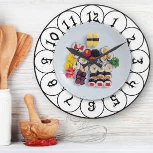 Sushi plate   kitchen large clock