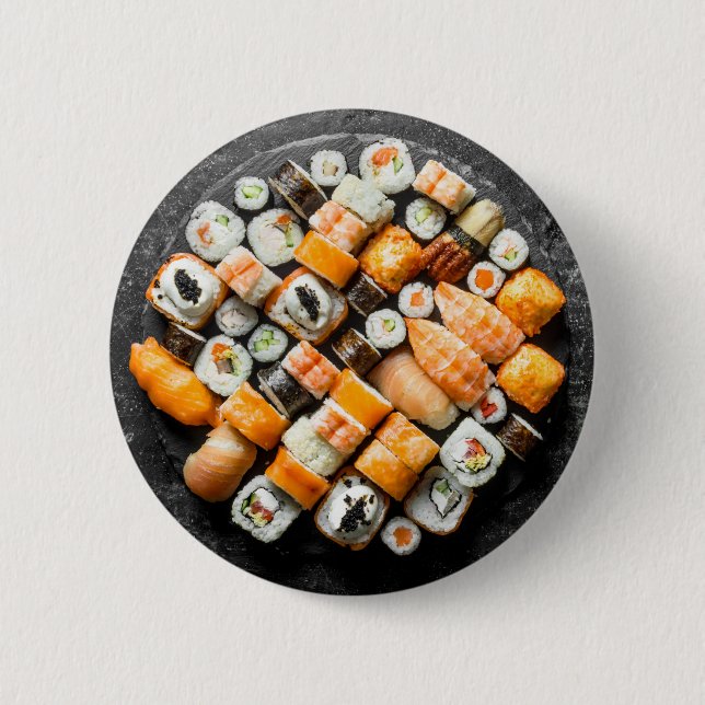 Sushi Platter 6 Cm Round Badge (Front)