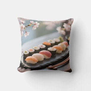Sushi Platter Cherry Blossom Cushion