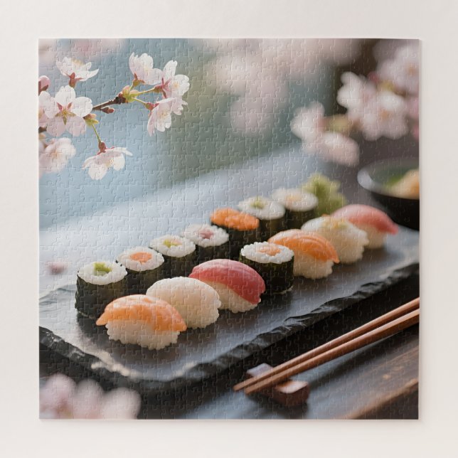 Sushi Platter Cherry Blossom Jigsaw Puzzle (Vertical)