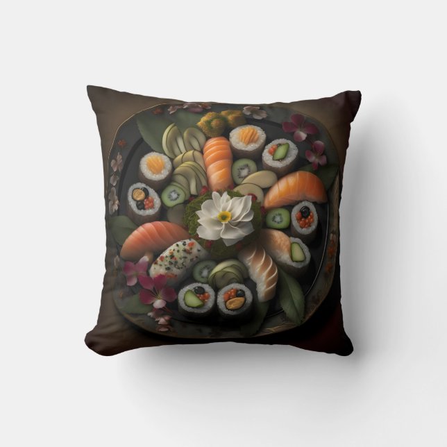 Sushi Platter Still Life  Throw Pillow (Front)