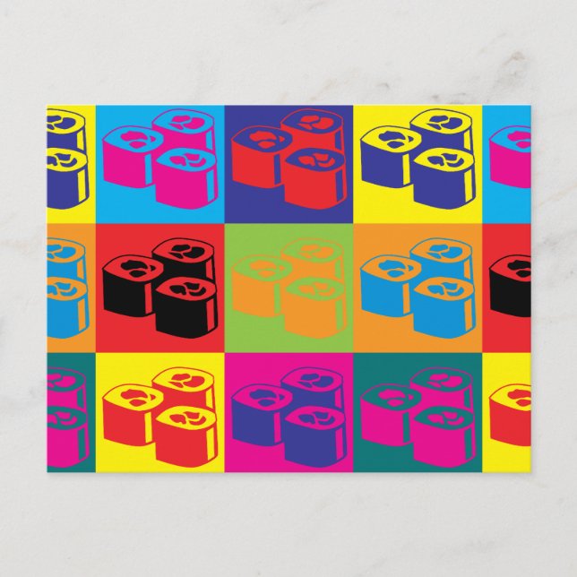 Sushi Pop Art Postcard (Front)