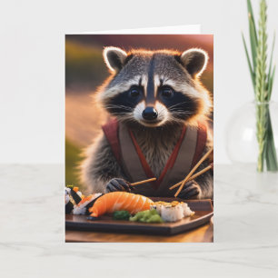 sushi racoon card