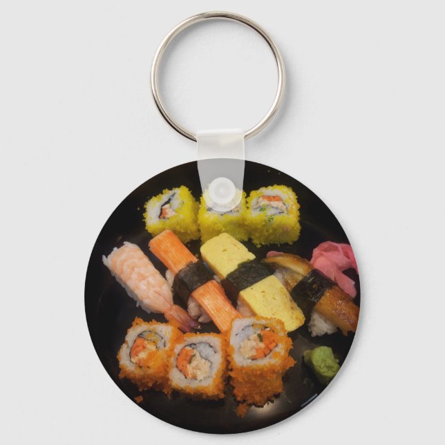 Sushi Raw Food Japanese Meal Delicious Serving Key Ring (Front)
