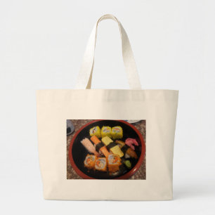 Sushi Raw Food Japanese Meal Delicious Serving Large Tote Bag