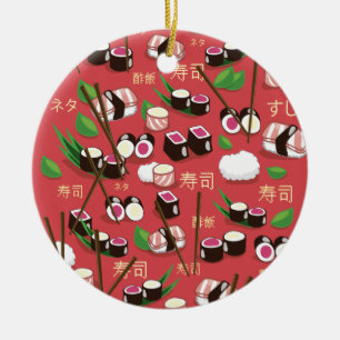 Sushi Red Ceramic Ornament