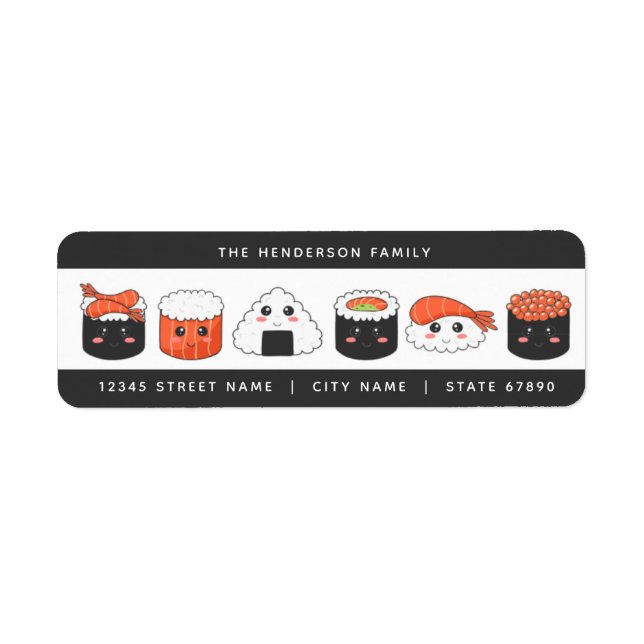 Sushi Return Address Labels (Front)