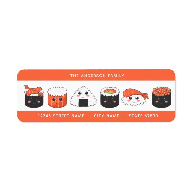 Sushi Return Address Labels (Front)
