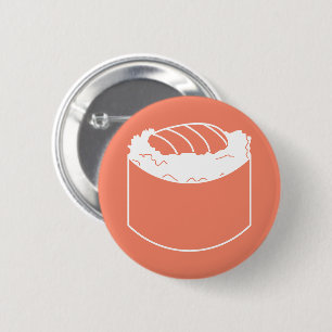 sushi roll 6 cm round badge