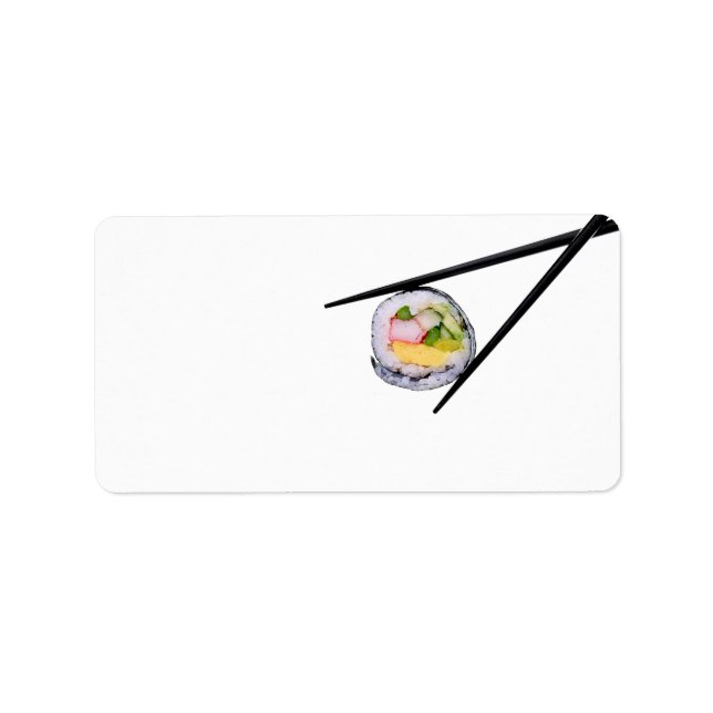Sushi Roll & Chopsticks - Customised Template Label (Front)