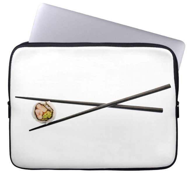 Sushi Roll & Chopsticks - Customised Template Laptop Sleeve (Front)