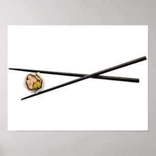 Sushi Roll & Chopsticks - Customised Template Poster