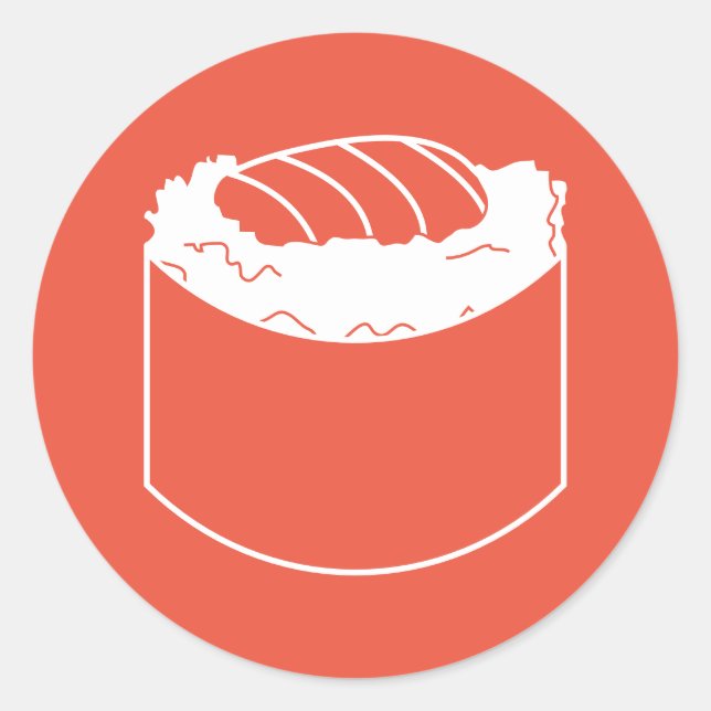 sushi roll classic round sticker (Front)