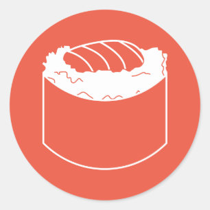 sushi roll classic round sticker