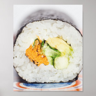 Sushi roll Fish and rice Poster