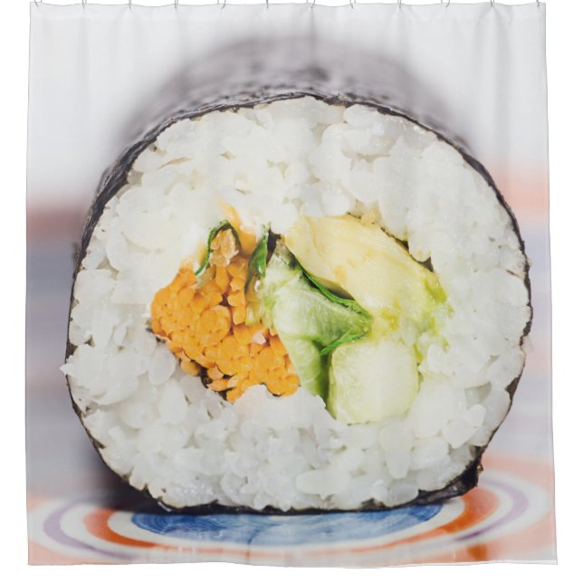 Sushi roll Fish and rice Shower Curtain (Front)