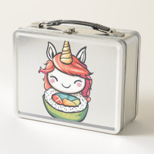 Sushi Roll Unicorn (1) Metal Lunch Box
