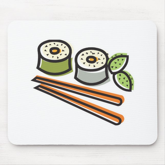 sushi rolls and chopsticks mouse pad (Front)