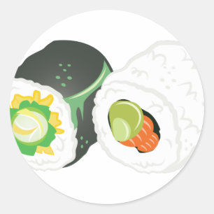 Sushi Rolls Classic Round Sticker