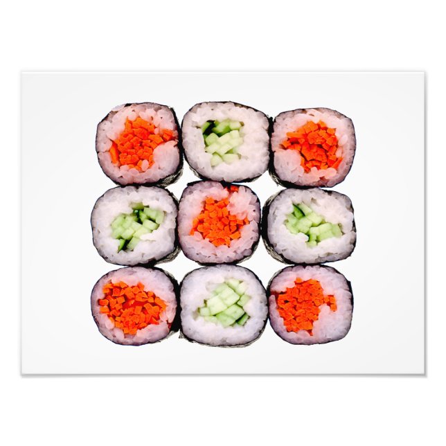 Sushi Rolls Japanese Food Template Photo Print (Front)