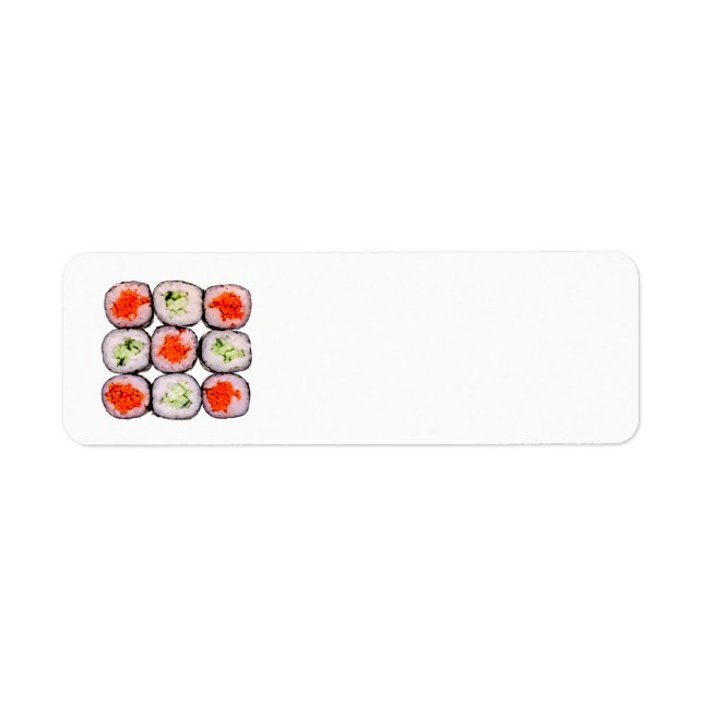 Sushi Rolls Japanese Food Template Return Address Label (Front)