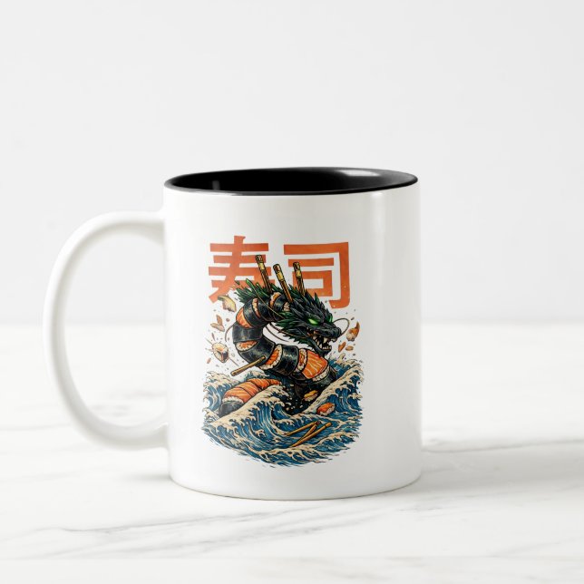 SUSHI SEA DRAGON Two-Tone COFFEE MUG (Left)