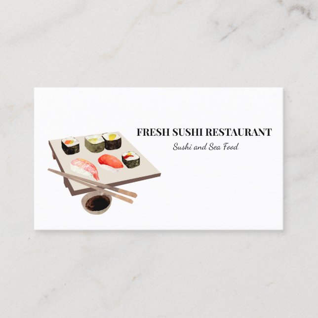 Sushi Seafood Restaurant Chef  Business Card (Front)