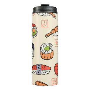 sushi seamless pattern thermal tumbler