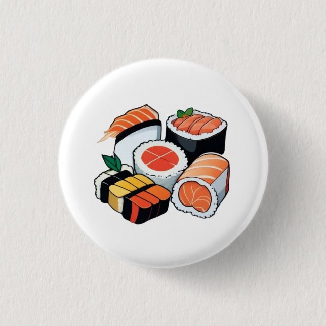 Sushi Set 3 Cm Round Badge (Front)