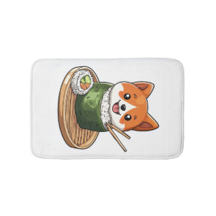 Sushi Shiba � Funny Food Dog Bath Mat