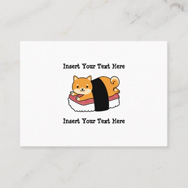 Sushi Shiba Inu - Cute Dog Japanese food Business Card (Front)