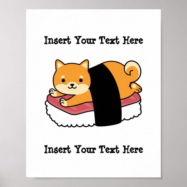 Sushi Shiba Inu - Cute Dog Japanese food Poster (Front)