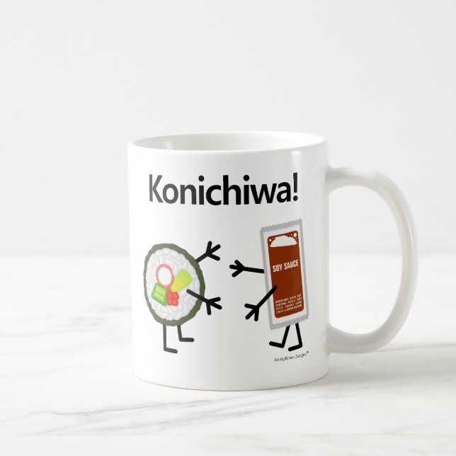 Sushi & Soy Sauce - Konichiwa! Coffee Mug (Right)