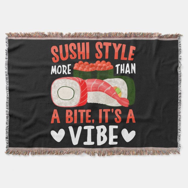 Sushi Style More Than a Bite Throw Blanket (Front)