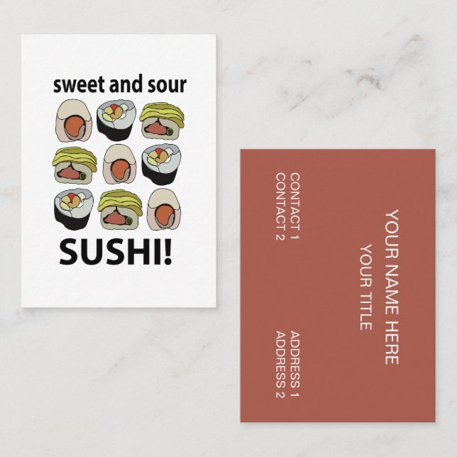 Sushi Sweet and Sour Sushi Business Card (Front/Back)