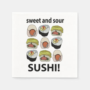 Sushi Sweet and Sour Sushi Party Napkin
