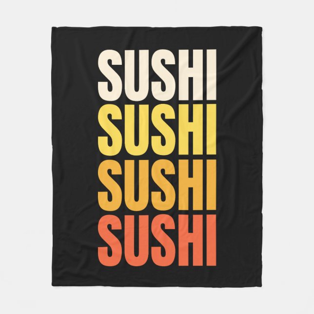 Sushi text design fleece blanket (Front)