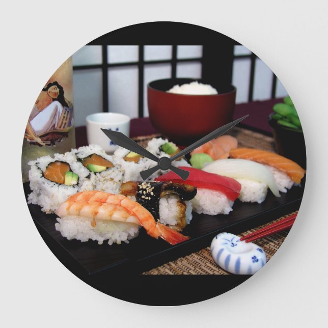Sushi Time Round Wall Clock (Front)