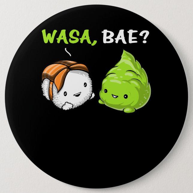Sushi Wasabi Cute Couple Wasa 6 Cm Round Badge (Front)