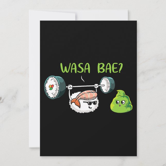 Sushi Wasabi Kawaii Japanese funny puns anime otak Invitation (Front)