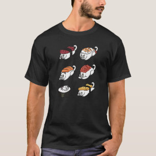 Sushi White Cat Pet   T-Shirt