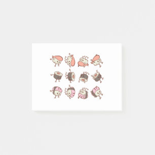 Sushi Workout Exercising Post-it Notes