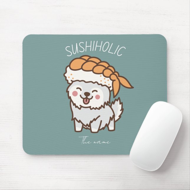 sushiholic, sushi cat mouse pad (With Mouse)