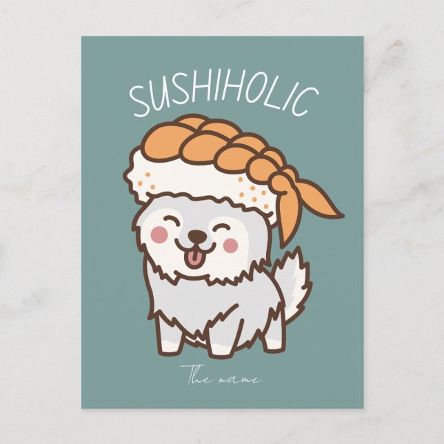 sushiholic, sushi cat postcard (Front)