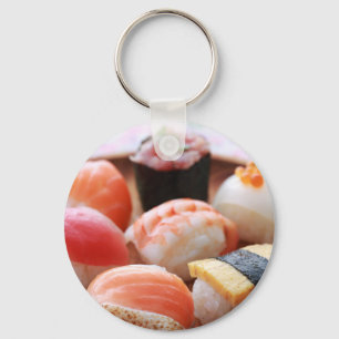 SUSHIMI Sushi Selection Wooden Plate Keychain