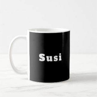 Susi black white personalized coffee mug