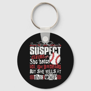 Suspect Claims She Hates Bad Sportsmanship Basebal Key Ring