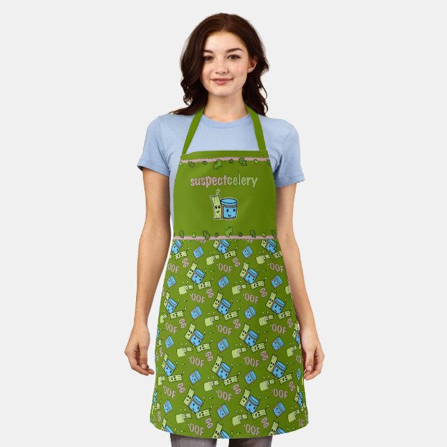 SuspectCelery™ Cute BFF Peanut Butter + Celery Apron (Worn)