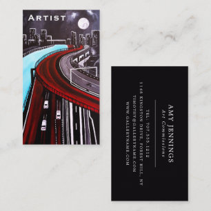 Suspended over the Blue Painting by Alfred Fox Business Card